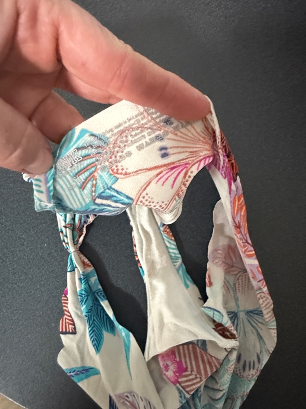 PINK Victoria's Secret Cream Floral lwith Multicolor Leaves - Picture 2 of 2